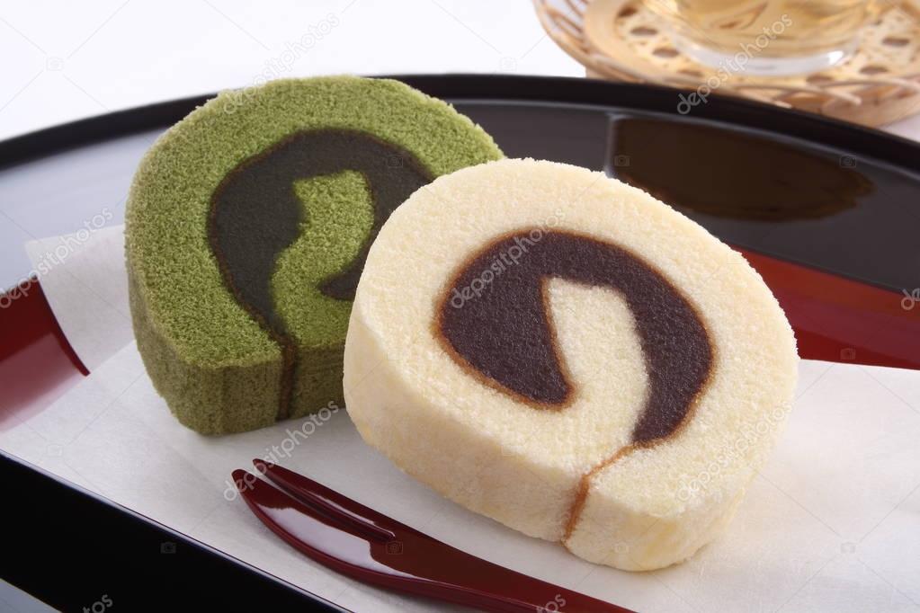 Bean Paste Swiss Roll Ichiroku Tart, Japanese sweets