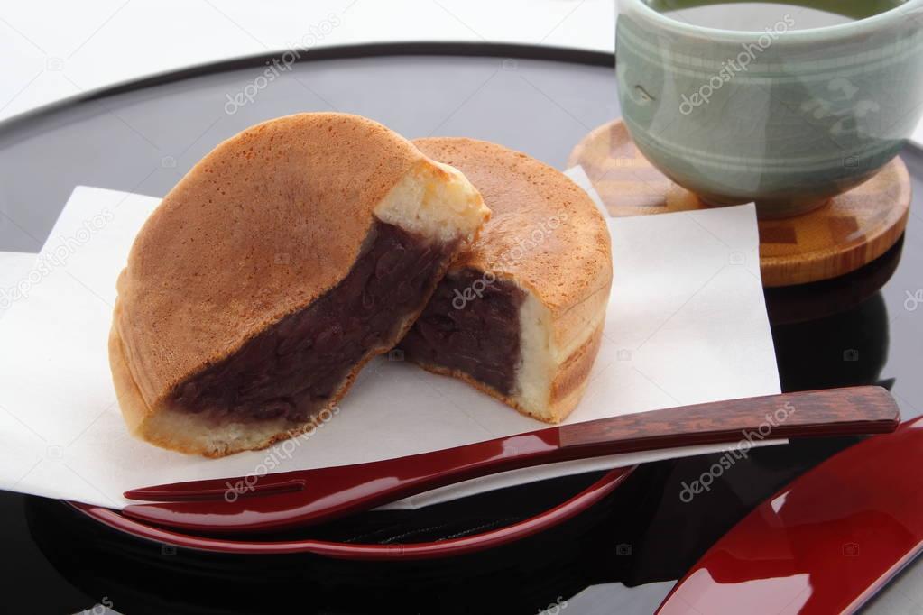 Round-shaped Cake Containing Red Bean Paste, Japanese Sweets