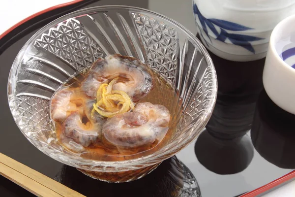Concombre de mer au vinaigre, cuisine japonaise — Photo