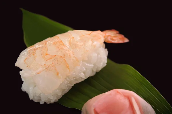 Garnelen-Sushi 1 Stück, japanisches Essen — Stockfoto