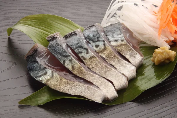 Vinagre-ed cavala com Wasabi, comida japonesa Fotografia De Stock