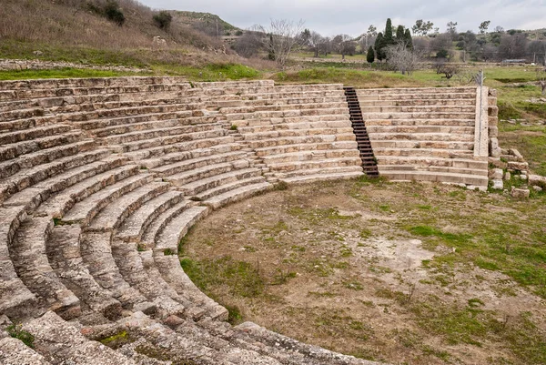 Teatern i den antika grekiska staden Morgantina, i Sicilien — Stockfoto