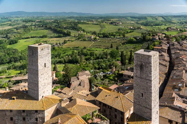 Μεσαιωνικοί Πύργοι Του San Gimignano Διάσημη Πόλη Της Τοσκάνης — Φωτογραφία Αρχείου