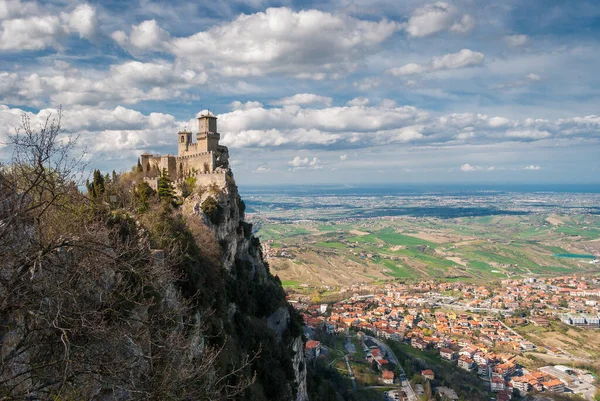 Pevnost Guaita San Marino Pláně Romagna Pozadí — Stock fotografie