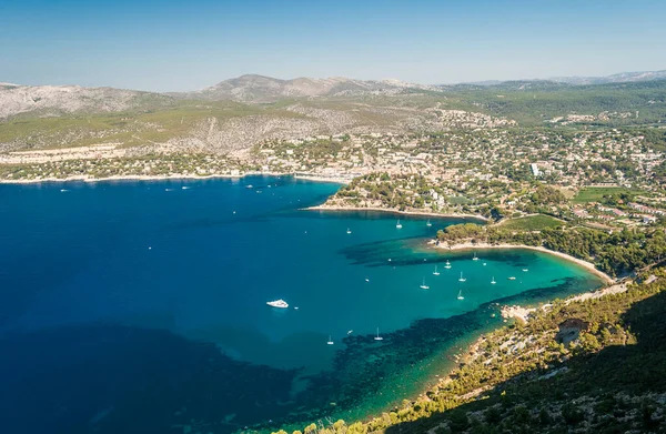 Vista Panorámica Costa Cerca Cassis Vista Desde Route Des Cretes — Foto de Stock