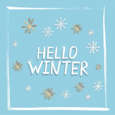 Kış arka plan Merhaba