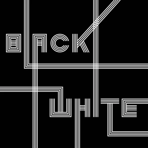 Diseño de texto con palabras abstractas en blanco y negro — Vector de stock