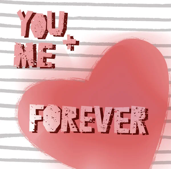 Love card  'You and me forever'. — 图库矢量图片