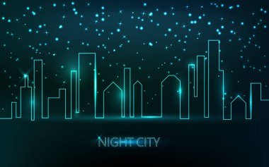 Neon gökdelenler manzarası.