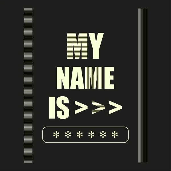 Ilustración vectorial con frase "Mi nombre es ...". — Vector de stock