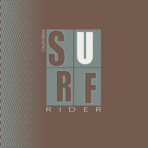 Logotipo sobre o tema do surf e surf rider — Vetor de Stock