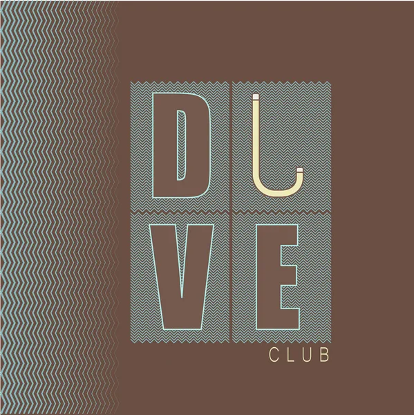Illustrazione vettoriale con frase "Dive ". — Vettoriale Stock