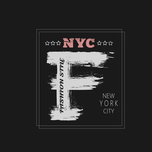 Ilustración vectorial con frase "Moda. Ciudad de Nueva York " — Vector de stock