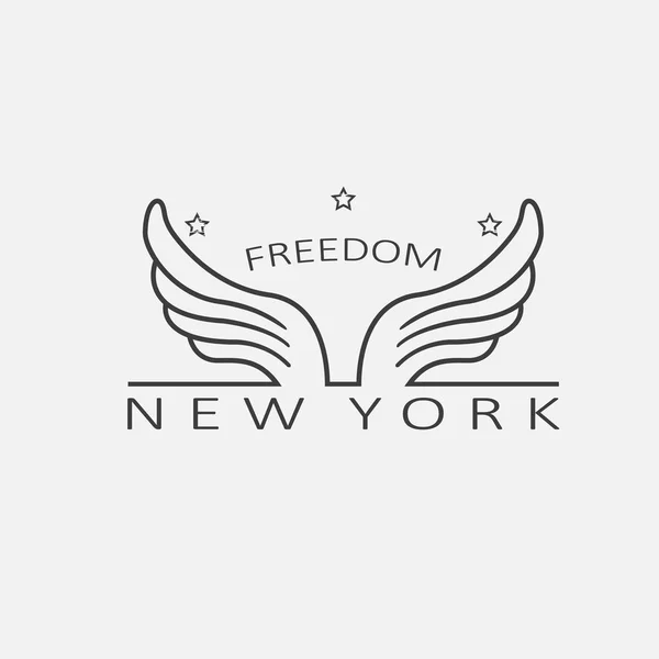 Eslogan tipográfico con frase "Libertad. Nueva York ". — Vector de stock