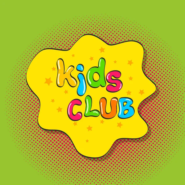 Buntes Kinder-Club-Buchstabenschild-Plakat. Stockillustration