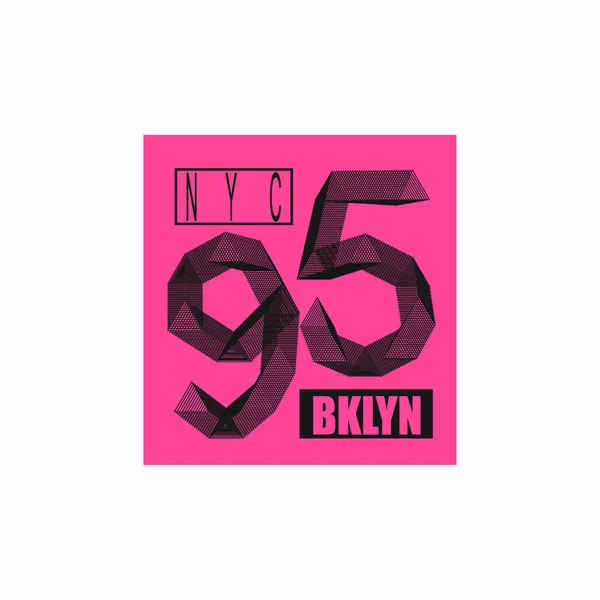 Ilustración vectorial con frase "NUEVA YORK. Brooklyn ." — Vector de stock