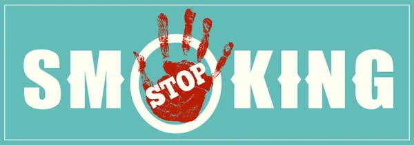 Stop roken teken op blauwe achtergrond. Geen rook verbod. Vector illu — Stockvector