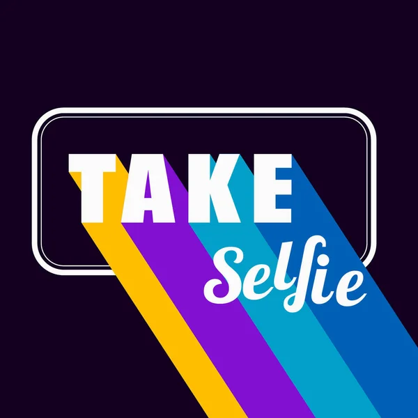 Leva o poster da Selfie. Design plano. Conceito de Tempo Selfie. Vector III — Vetor de Stock