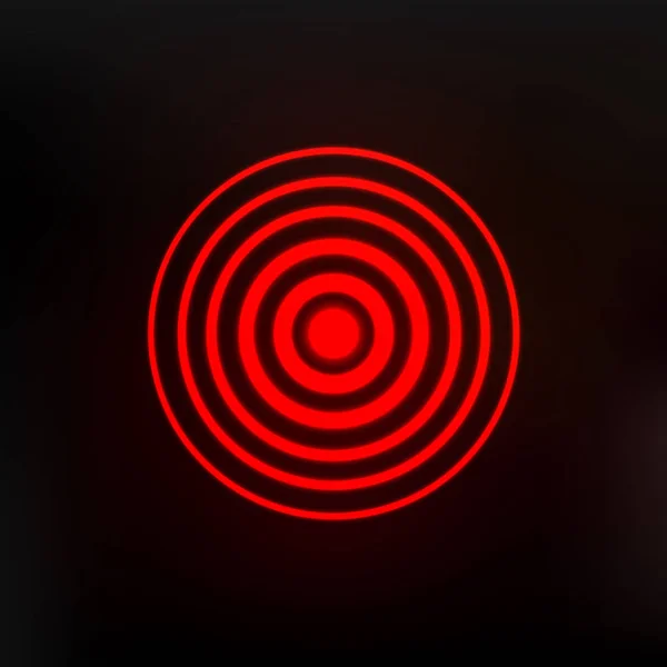 Neon bolest symbol kruh. Ikona červeného lékařské kruhu. Pro vaše lékařské — Stockový vektor