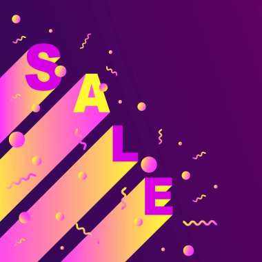 Satış afişi şablonu tasarımı. Vektör illüstrasyonu