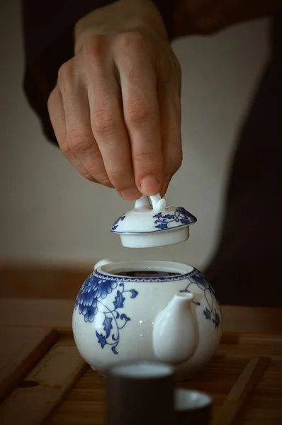 Элементы китайской чайной церемонии кунг-фу — стоковое фото