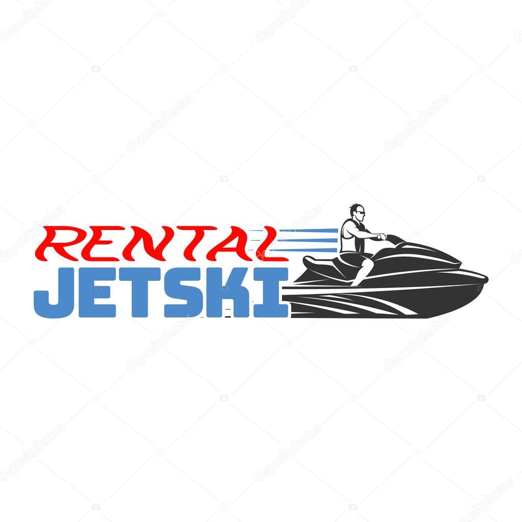 Jet Ski rental logo, badges and emblems isolated on white ...