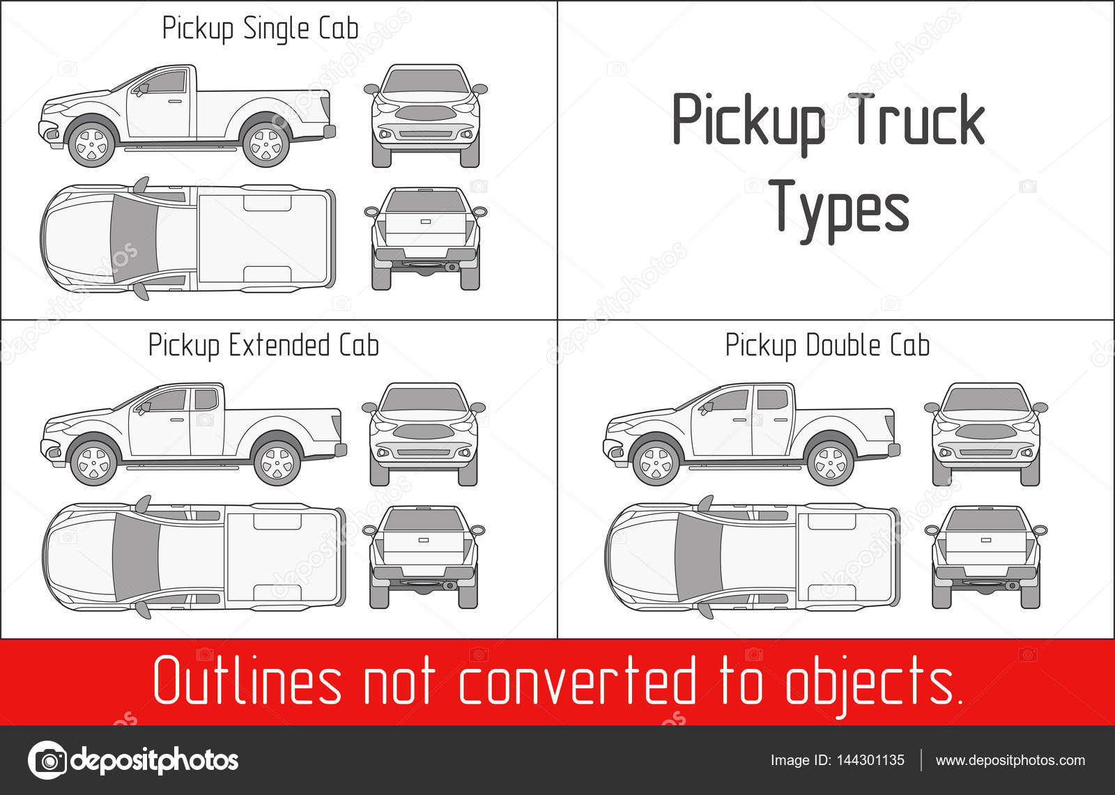 depositphotos_144301135 stock illustration truck pickup types template drawing