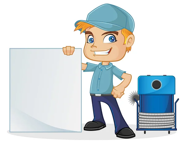 HVAC teknisyeni boş işaret tutan