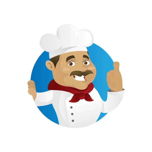 Chef dando el pulgar hacia arriba — Vector de stock