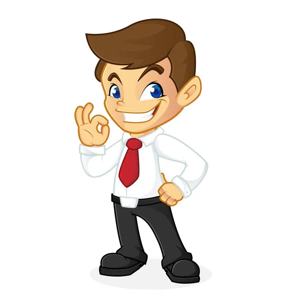 Businessman giving ok gesture — Stock Vector