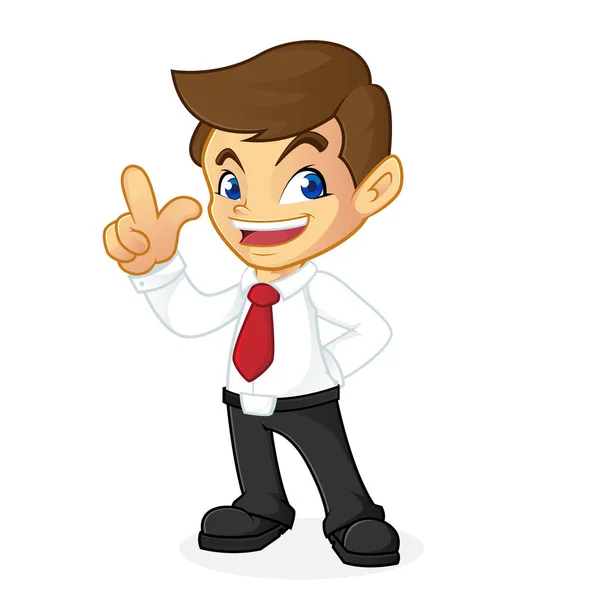 Businessman pointing and smiling — Stock Vector