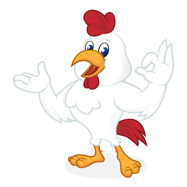 Caricatura de pollo sonriendo — Vector de stock