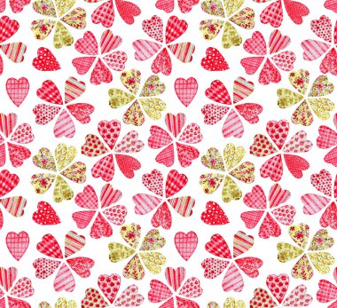 Patchwork çiçek. Sulu Boya Dikişsiz desen.
