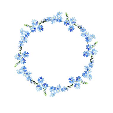 Unutma suluboya çiçekli çerçeve