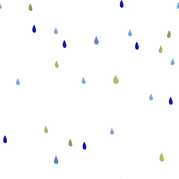 Seamless  watercolor pattern. Color rain drops on white background — Stock Photo, Image