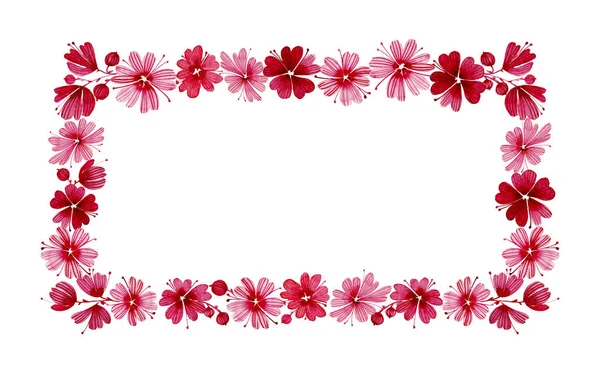Aquarel Bloemen Krans Romantische Quote Briefkaart Wenskaart Roze Bloemen Frame — Stockfoto