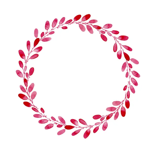 Цветочный Венок Акварели Открытка Романтической Цитатой Открытка Розовые Цветы Круглый — стоковое фото