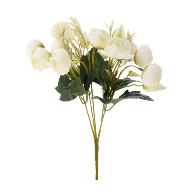 Beyaz arkaplanda izole edilmiş yapay gül çiçekleri  