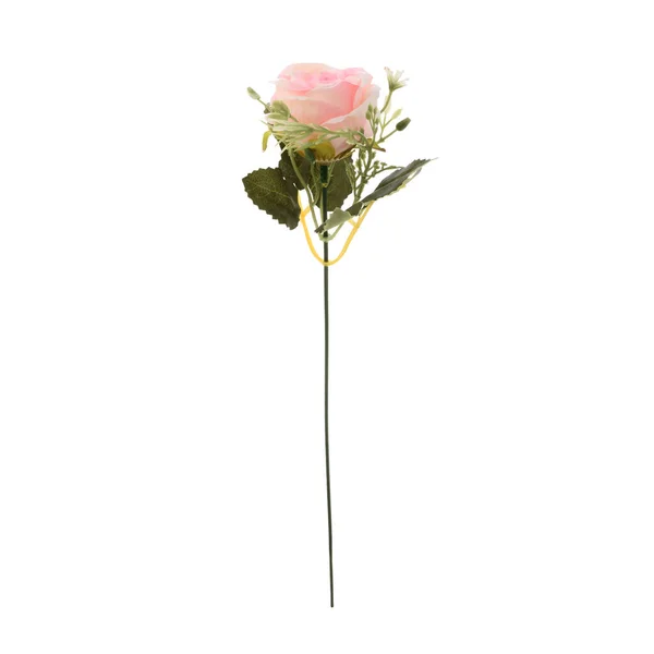 Sztuczny Kwiat Róży Izolowany Białym Tle — Zdjęcie stockowe