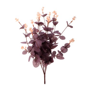 Beyaz arkaplanda yapay çiçekler izole edildi 