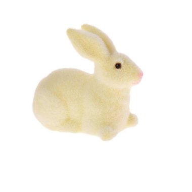 Paskalya dekoratif tavşan figürü beyaz arkaplanda izole edildi  