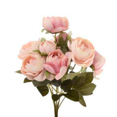 Beyaz arkaplanda izole edilmiş yapay gül çiçekleri  