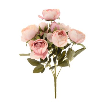 Beyaz arkaplanda izole edilmiş yapay gül çiçekleri  