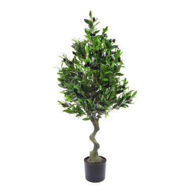 Yapay yeşil ağaç beyaz arkaplanda izole edildi 