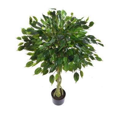 Yapay yeşil ağaç beyaz arkaplanda izole edildi 