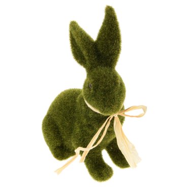 Paskalya dekoratif tavşan figürü beyaz arkaplanda izole edildi  