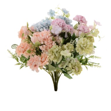 beyaz arkaplanda izole edilmiş yapay çiçekler  