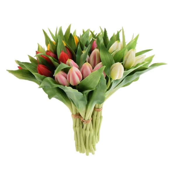 Künstliche Tulpen Blumen Isoliert Auf Weißem Hintergrund — Stockfoto