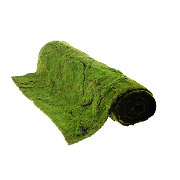 Зеленый Рулон Искусственной Травы Белом Фоне — стоковое фото