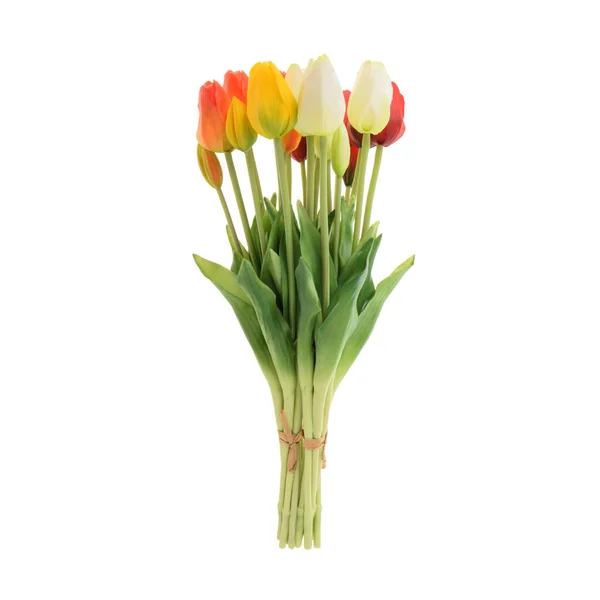 Künstliche Tulpen Blumen Isoliert Auf Weißem Hintergrund — Stockfoto